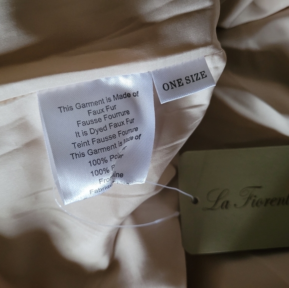 La Fiorentina Women's Camel Faux Fur Poncho One Size - Picture 5 of 8